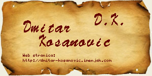 Dmitar Kosanović vizit kartica
